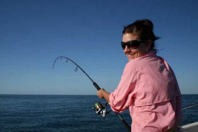 Hayley fighting her first longtail tuna